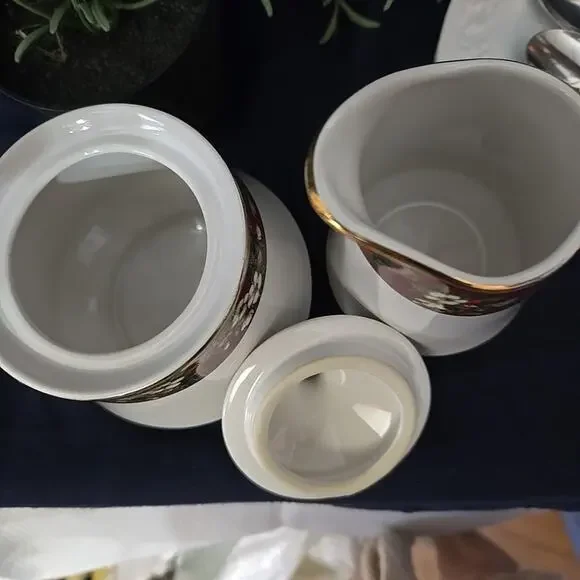 Splendor by Sakura Sugar Bowl and Creamer Pitcher Fine Stoneware Floral Burgundy - Picture 5 of 8